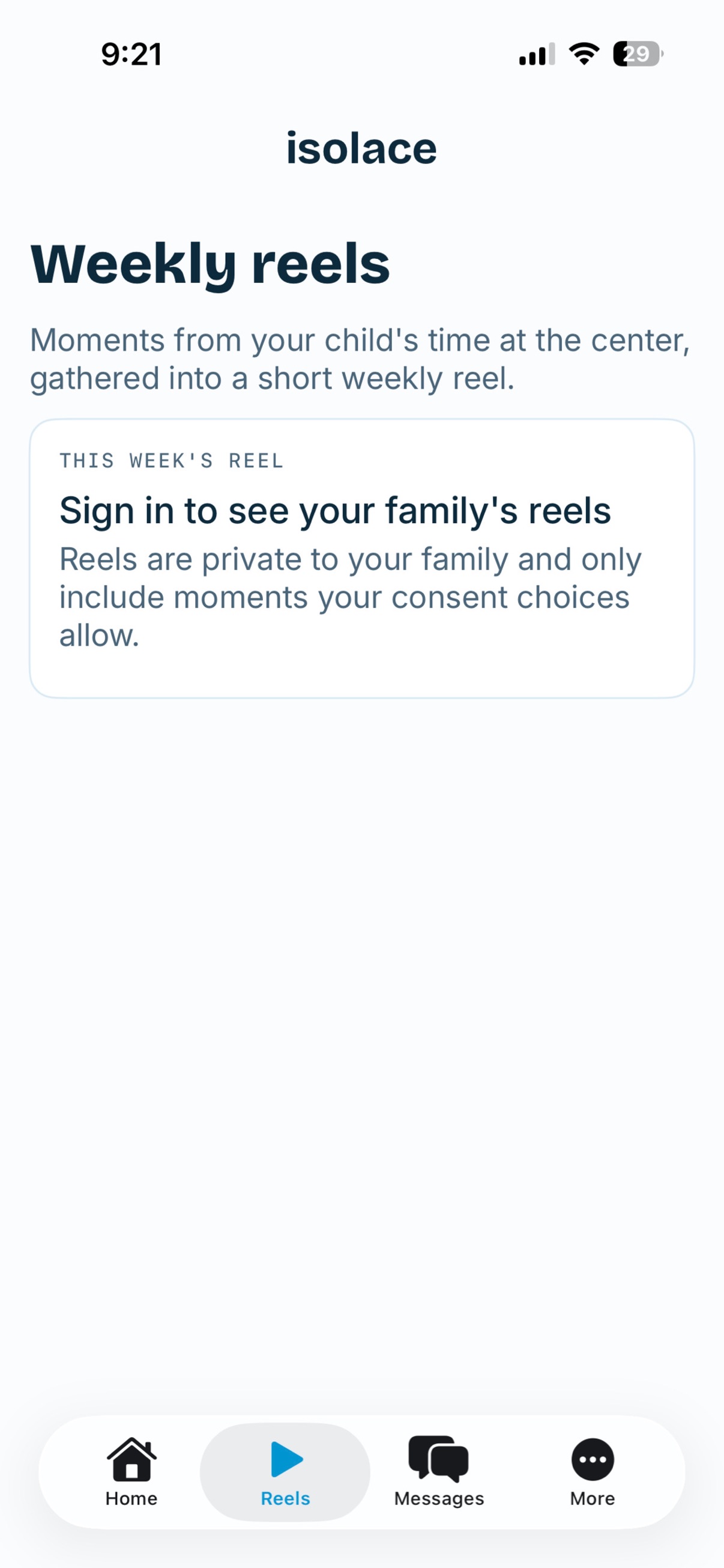 Weekly reels stay private to your family and follow your consent choices.